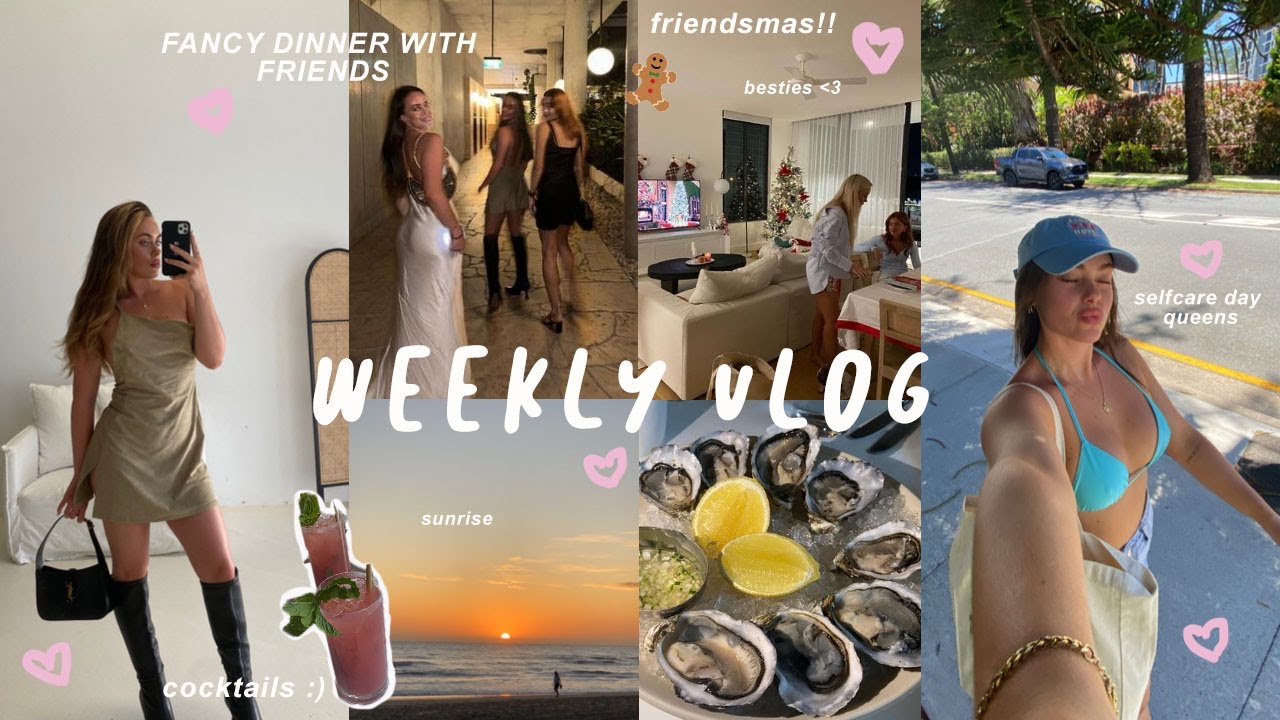 A BIG WEEKLY VLOG!! (friendsmas, fancy dinner, selfcare day) | Mescia Twins