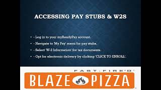 How to Access Blaze Pizza Pay Stubs & W2s