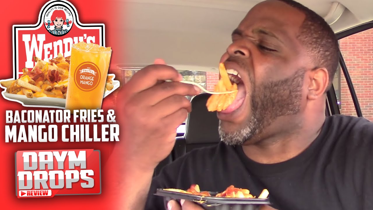 wendy s baconator fries and mango chiller youtube