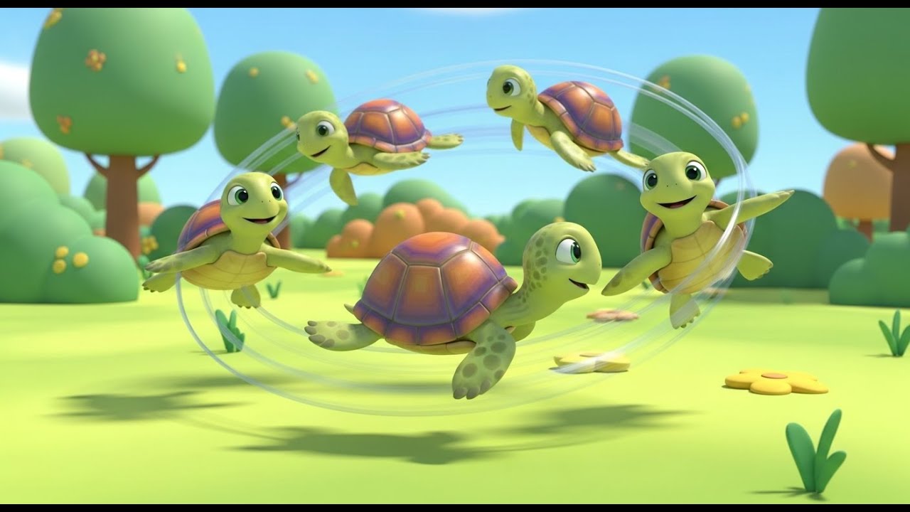 Ten Little Turtles Tap Their Toes | Counting Song and Dance Rhyme for Kids