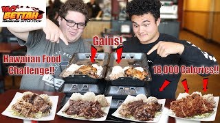 Mo' Bettahs Ekolu Hawaiian Food Challenge! (18,000 Calories!) (Tasty Hawaiian Food!)