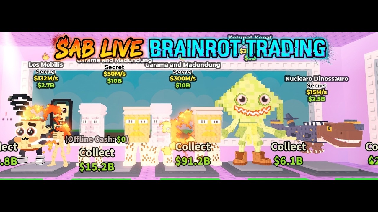 Sab Stream SAB TRADING LIVE NOW #livestream #stealabrainrot - YouTube