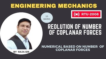Resolution of number of coplanar forces