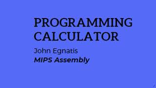 Programming Calculator Project
