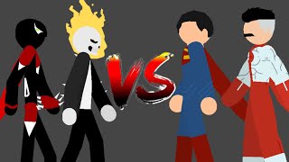 Ghost Rider and Spawn vs Superman and Omni-Man (Stick Nodes Animation)