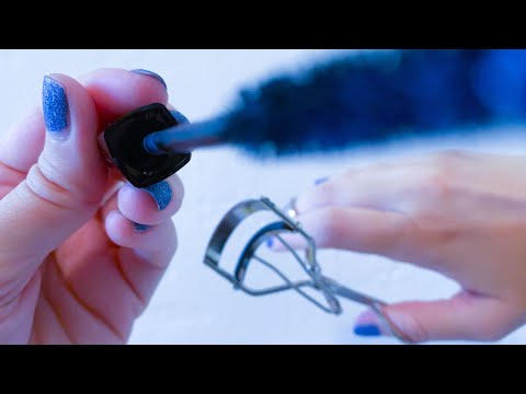 ASMR - Mascara sounds 👁 😴 combing and trimming your eyelash- no talking, lofi, actual camera touch