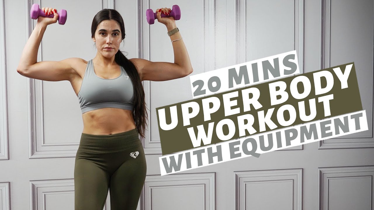 20 MIN UPPER BODY WORKOUT | With Dumbbells | Toned Arms, Back, Chest ...