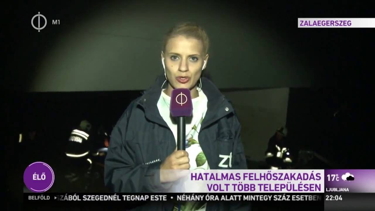 Hatalmas felhőszakadás volt több településen - M1 Híradó 2016-06-05 22:00