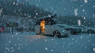 camping in snow / I went on a road trip to see the snow! Compact car camping in the snow. by 블루지니TV 28,480 views 4 months ago 25 minutes