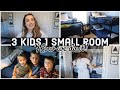 HOW I FIT 3 KIDS IN 1 ROOM | Boys Shared Bedroom Tour