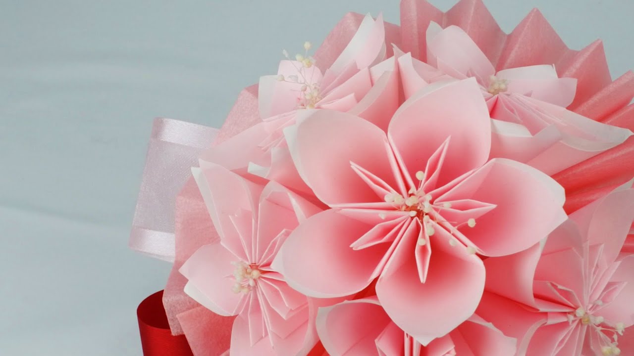 Flower Origami Buke Sakura Festival Sakura Origami Bouquet Youtube