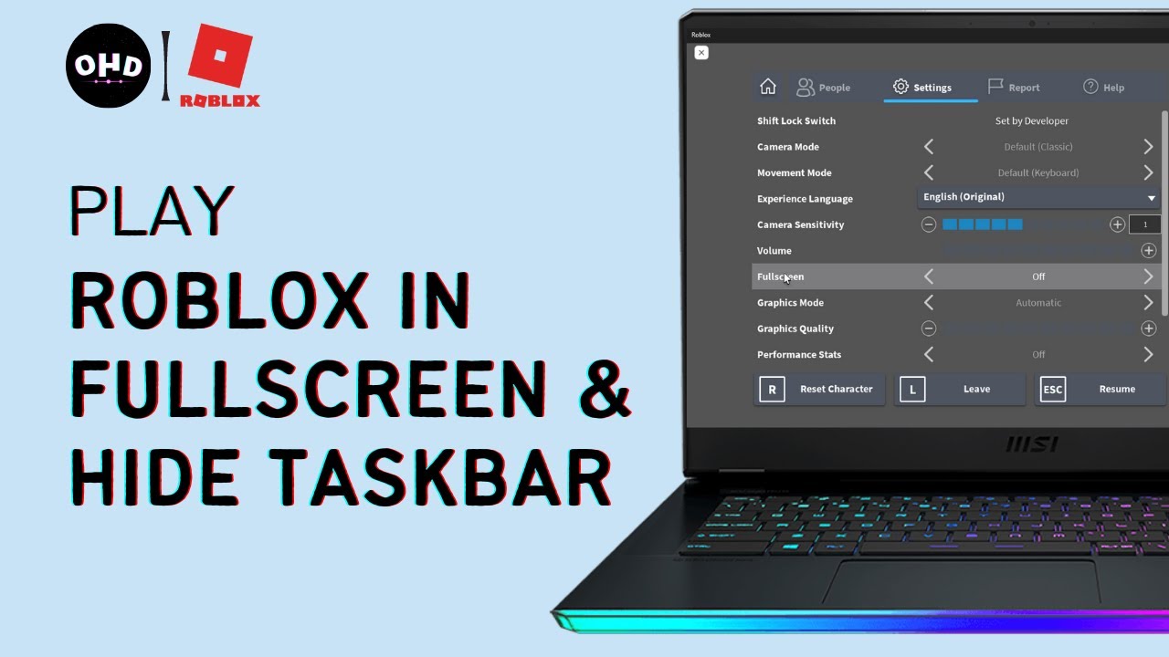 How To Play Roblox in Fullscreen & Hide Taskbar on Windows (2023) - YouTube