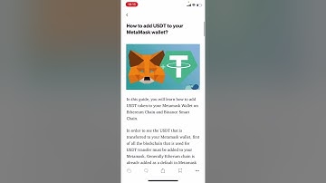 How to add USDT to your MetaMask wallet?