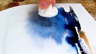 One simple trick to easily paint the moon (watercolour hack)