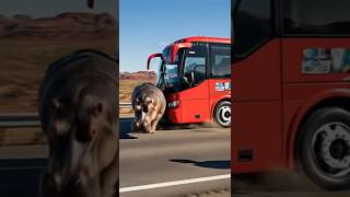 Smart Hippo Saved The Bus From Danger
