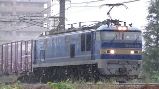 豪雨の中を進むEF510-508牽引高速貨物3098レ 札幌→東青森→吹田→福岡