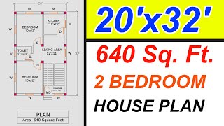 20x32 House Plans Design || 640 Sq Ft House Design 2021  ||