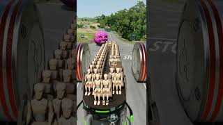 Long Colourful Capsule Buses Vs Hydraulic Crush - Beamng.drive