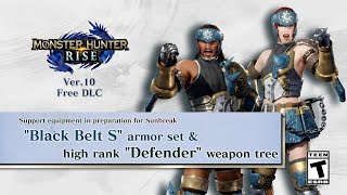 Monster Hunter Rise - Black Belt S Armor and High Rank Defender Weapon Tree (PC)