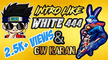INTRO LIKE WHITE444 //INTRO LIKE GW KARAN //FREEFIRE BEST INTRO//FULL TUTORIAL OF INTRO// SAMURAI