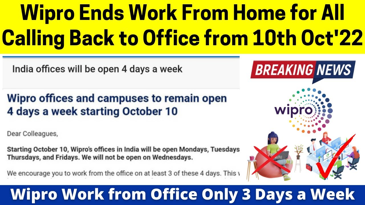 Wipro Ends Work From Home Biggest News Calling Back to Office From 10th