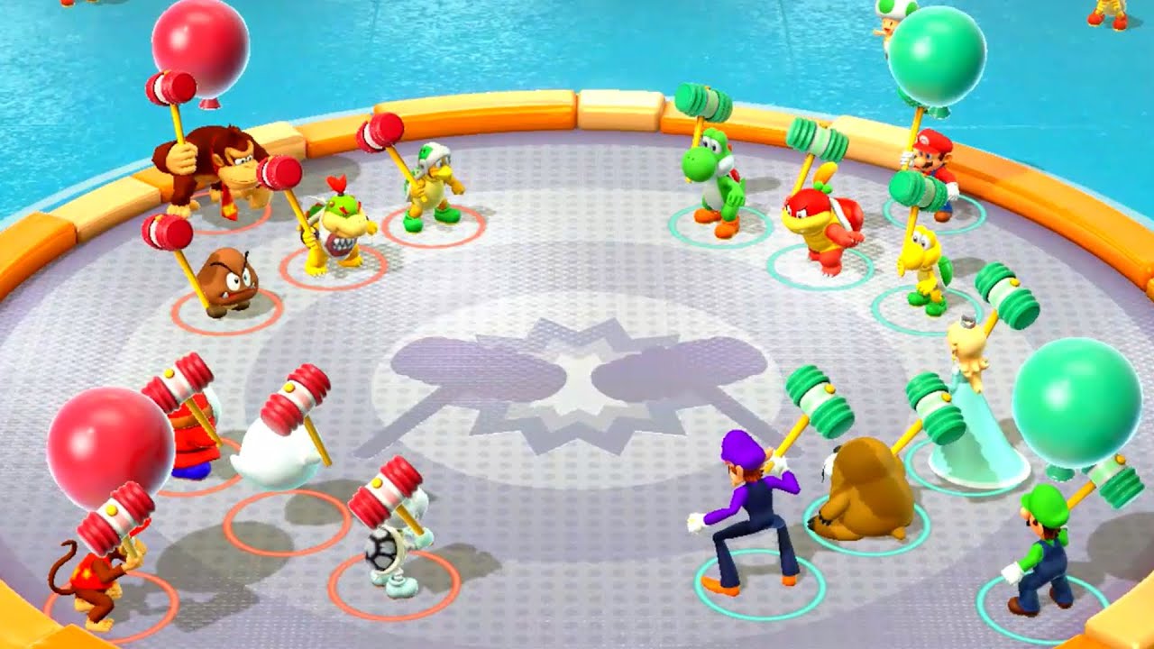 Super Mario Party Hammer and Sic 'Em (Hard CPU) Team Donkey Kong vs
