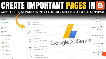 How to create and add Privacy policy, Contact us, About us, Disclaimer pages for new blogger sites?