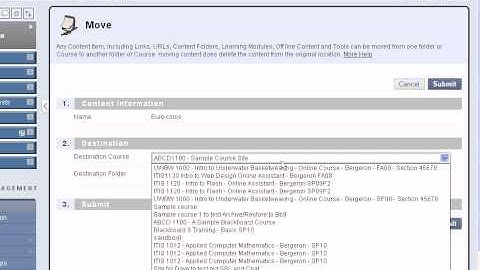 Blackboard 9.1: Moving content
