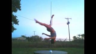 pole dance terena, working on this new move