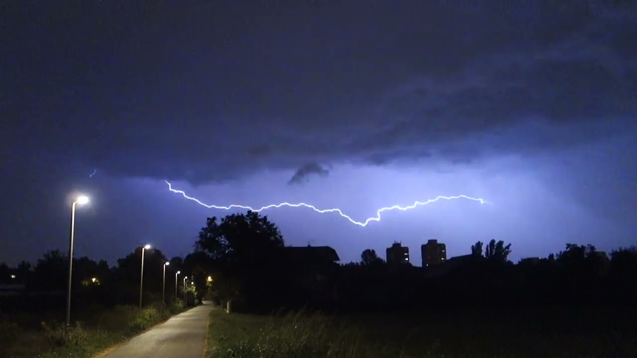 evening thunderstorm in Zagreb, Croatia, 2nd august 2024