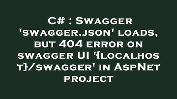 C# : Swagger 