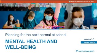 Playbook for Healthy School Communities: Mental Health and Well-being | Kaiser Permanente