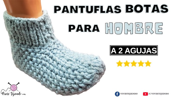 ZAPATO TEJIDO PARA ADULTO ¡¡FÁCIL!! EN DOS AGUJAS 