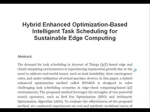 Hybrid Enhanced Optimization Based Intelligent Task Scheduling for Sustainable Edge Computing