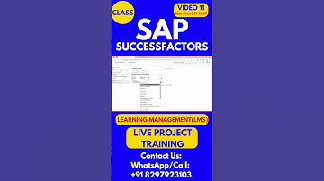 SAP SuccessFactors LMS Training Online Tutorial Class 11 17th OCT 2025 #sapsuccessfactorstraining