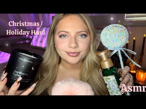 Asmr Cozy Christmas Collective Haul 🎄Bath&Body Works, Hobby Lobby, Candles. Taps & Scratches