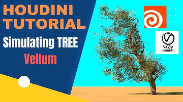 simulating Speed Tree in Houdini Vellum, Render in V-Ray, file included
