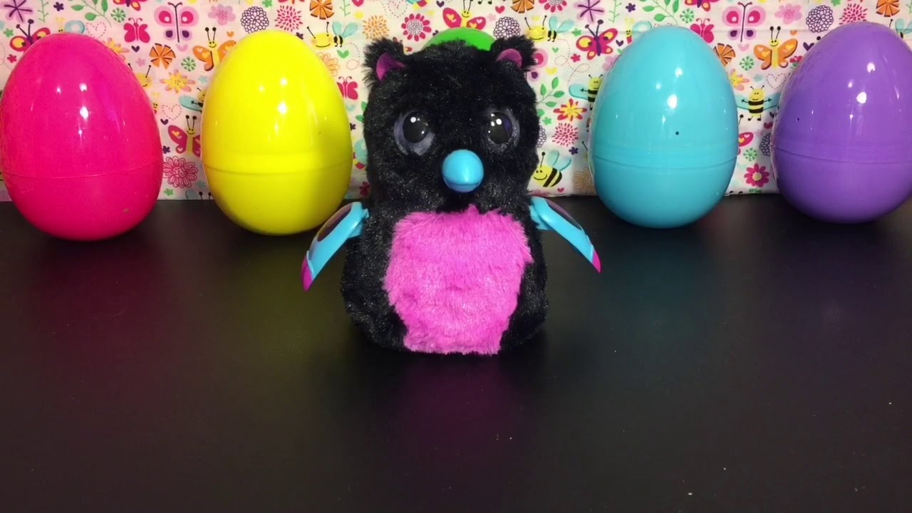Surprise Eggs Gatchapon Toys Opening with my Hatchimal Beaky :)