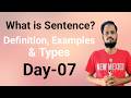What is Sentence? | Definition, Examples & Types | Day-07 |English with Aqeel