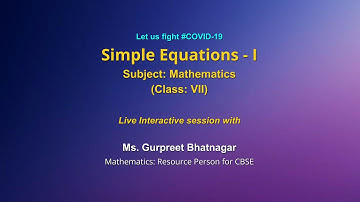 Live Interaction on PMeVIDYA : Simple Equations – I
