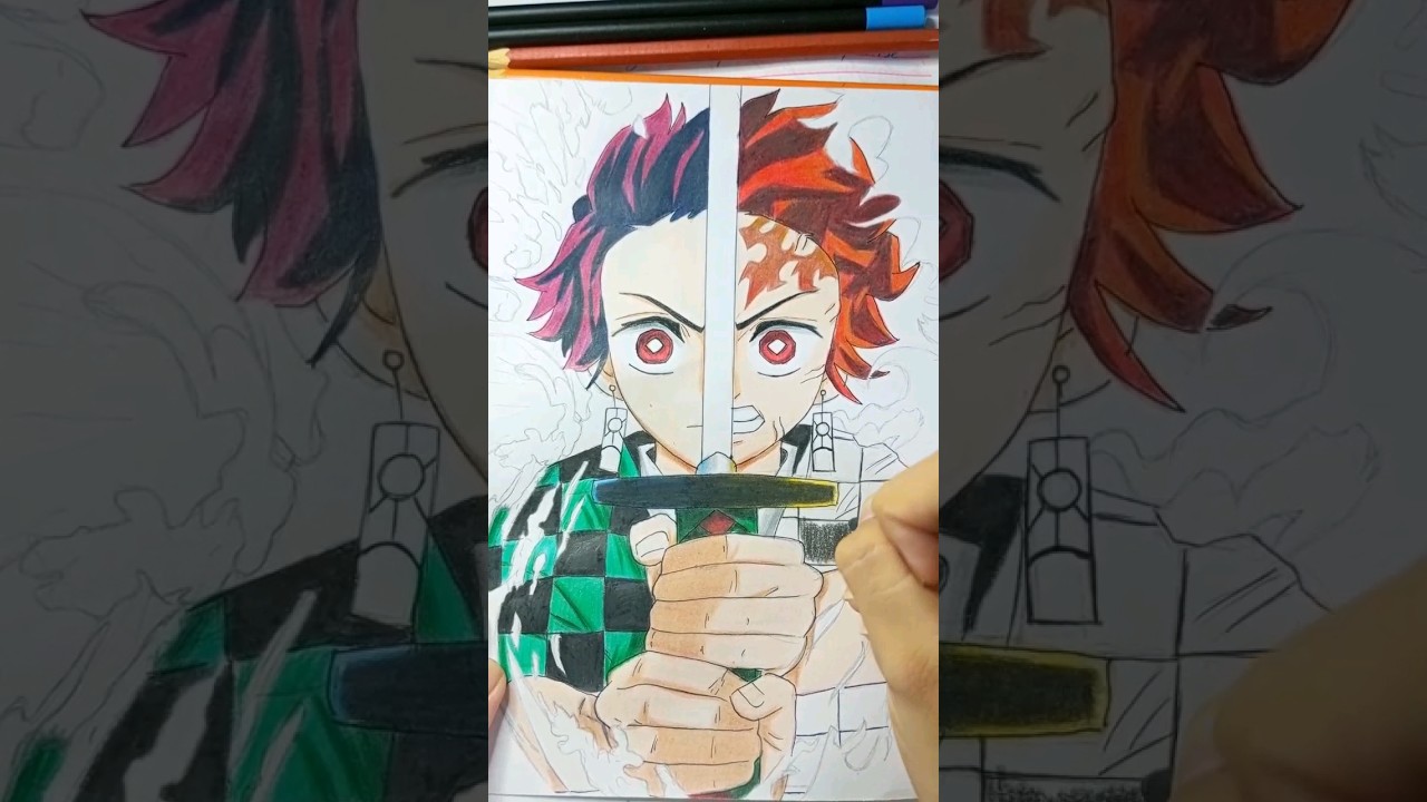 💦DEMON SLAYER TANJIRO💦  Desenhos de anime, Desenho a lápis