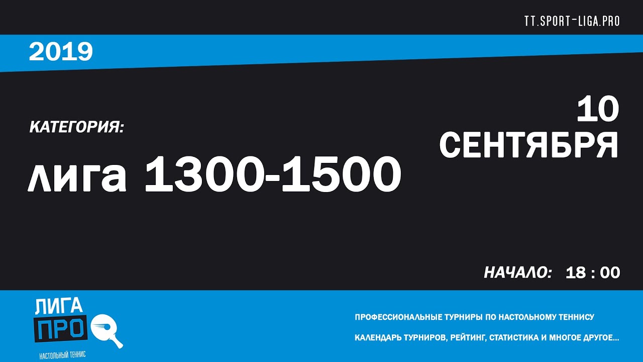 Настольный теннис. Лига Про. Турнир 10 сентября 2019г. Муж. Рейтинг 1300-1500 promise rings