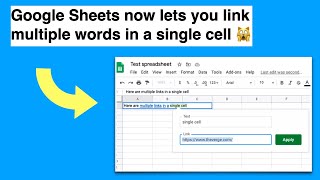 Link multiple words in a single cell in Google Sheets - multiple hyperlinks