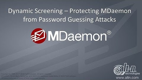 How to Block Hackers from Guessing Passwords with Dynamic Screening in MDaemon