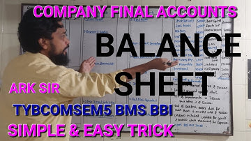 Tybcom/tyBBI sem5 COMPANY Final Account Balance Sheet  ScheduleIII FINANCIAL ACCOUNTS ARKsir tybms