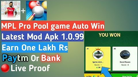 MPL Pro Pool Game Auto Win New Mod Apk 1.0.99 ! Earn Daily One Lakh Rs 🔴Live proof
