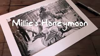 Mille's Honeymoon Trafalgar Square 1960 - A Pencil Portrait by Camile Doubtfire