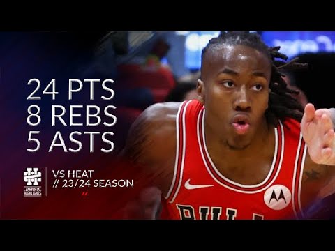 Ayo Dosunmu 24 pts 8 rebs 5 asts vs Heat 23/24 season