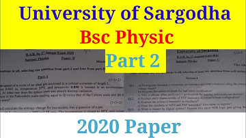 Bsc part 2 physics paper 2020 Sargodha university