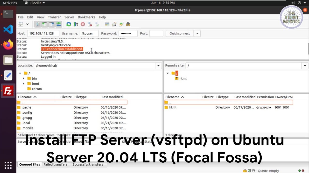 ติดตั้ง ftp server ubuntu  Update New  Install FTP Server (vsftpd) on Ubuntu Server 20.04 LTS (Focal Fossa)